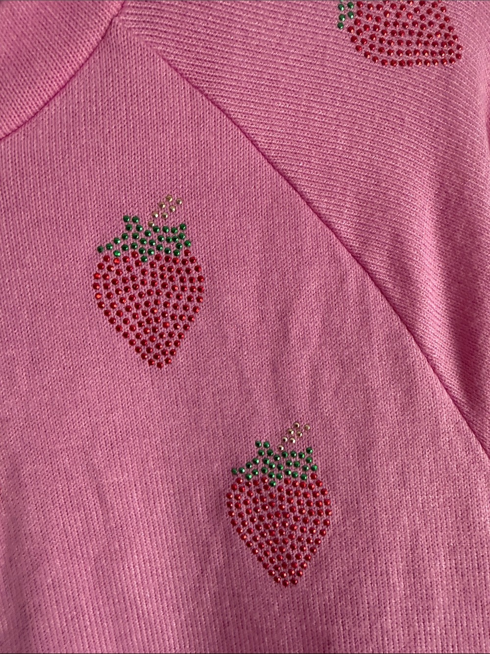 Wildfox Strawberry Bridget Rhinestone Sweater in pink L - Picture 3 of 6